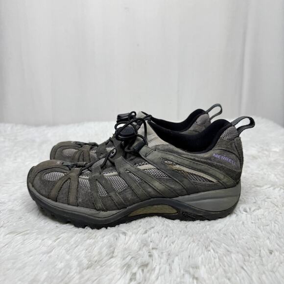 MERRELL / gray bungee lace vibram sole ankle hiking shoes / 7 - Picture 4 of 9